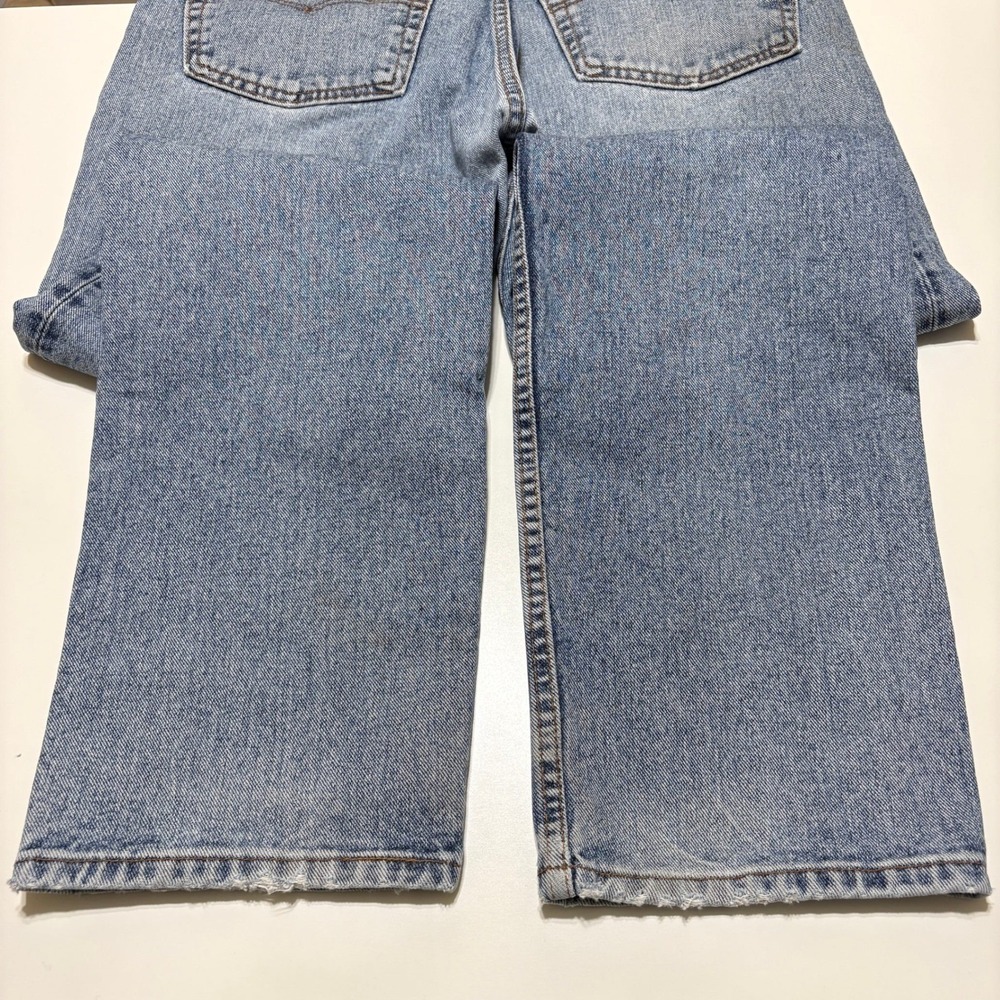Vintage Levis Men Red Tab 505 Jeans 38X34 Blue Light Wash High Rise Straight Leg - Picture 12 of 16